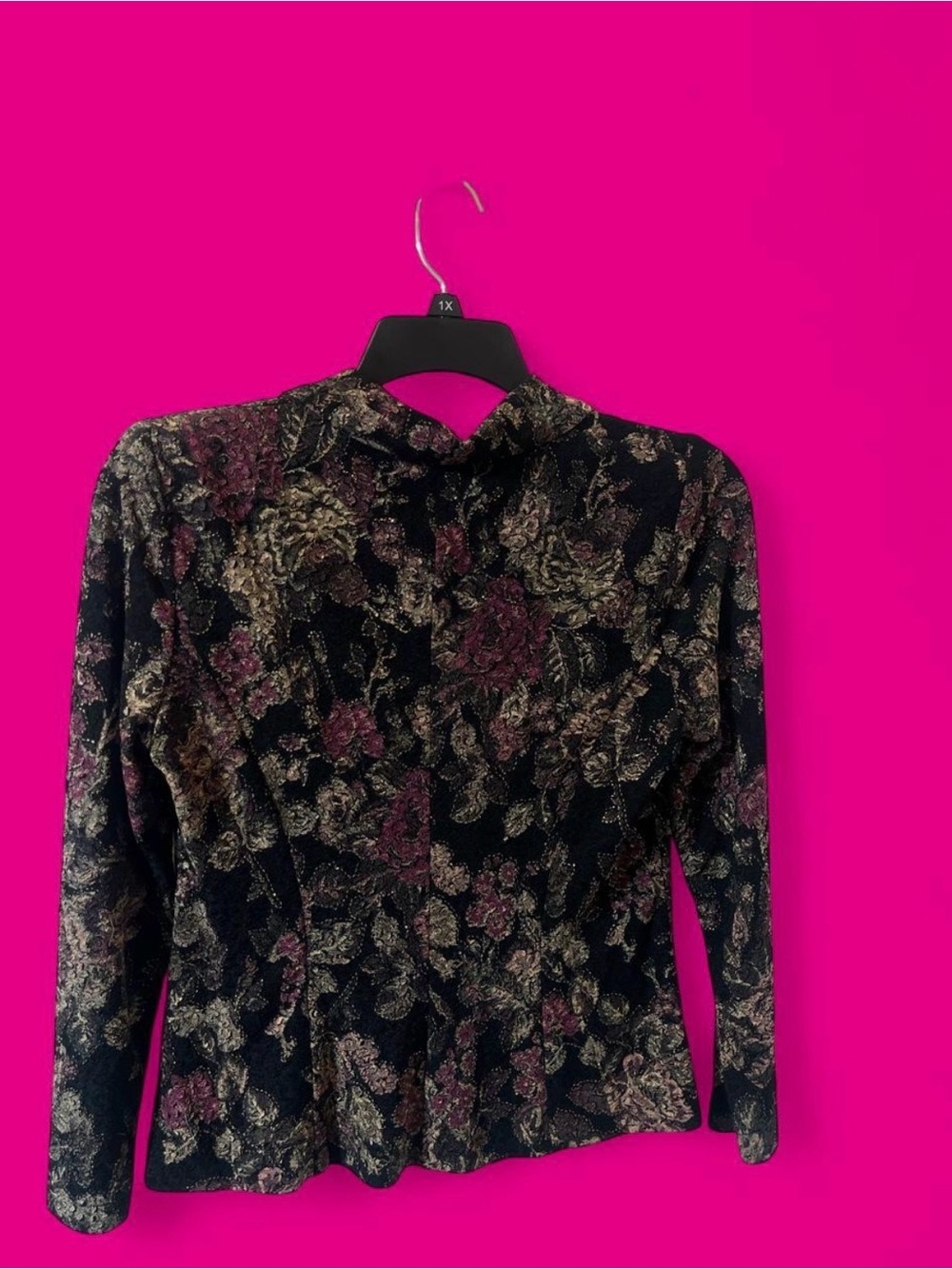 MSK Petite Black Floral Tapestry Zip Jacket Petite